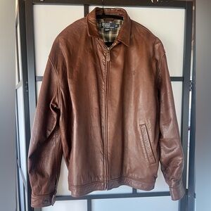 Polo by Ralph Lauren Brown Leather Bomber Jacket